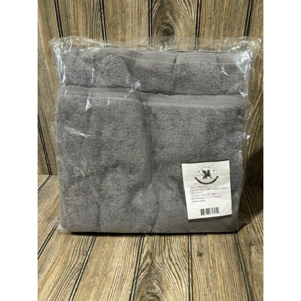 Pack of 12 Charcoal Grey Terry Hand Towels 16"x30"